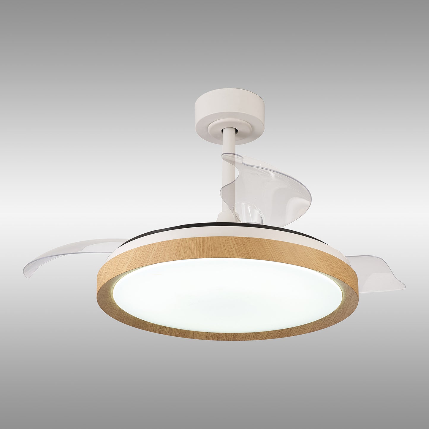 Mistral 50W LED Dimmable Ceiling Light With Built-In 30W DC Fan, 2700-5000K Remote Control, 3200lm, Wood, 5yrs Warranty by Mantra