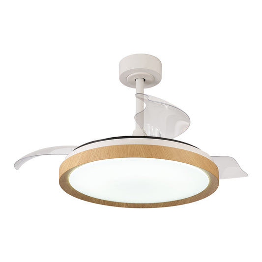 Mistral 50W LED Dimmable Ceiling Light With Built-In 30W DC Fan, 2700-5000K Remote Control, 3200lm, Wood, 5yrs Warranty by Mantra