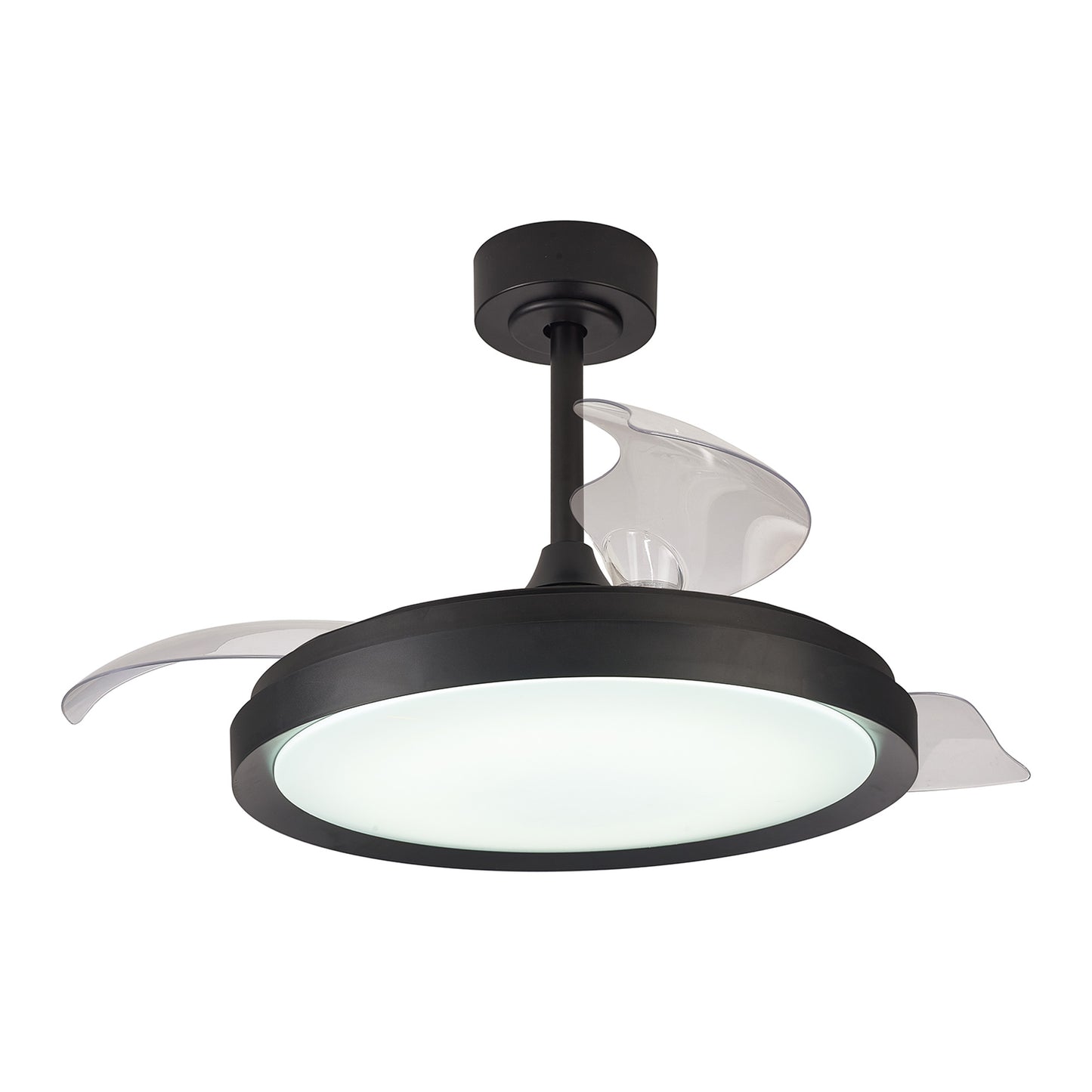 Mistral 50W LED Dimmable Ceiling Light With Built-In 30W DC Fan, 2700-5000K Remote Control, 3200lm, Black, 5yrs Warranty by Mantra