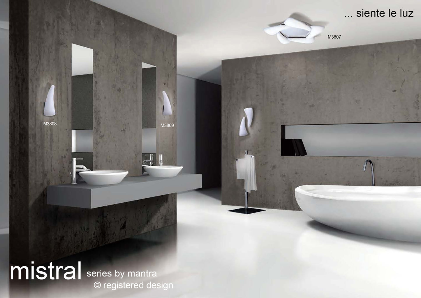 Mistral LED Flush Ceiling 30W LED 3000K, 2700lm, Polished Chrome/Frosted Acrylic, 3yrs Warranty by Mantra