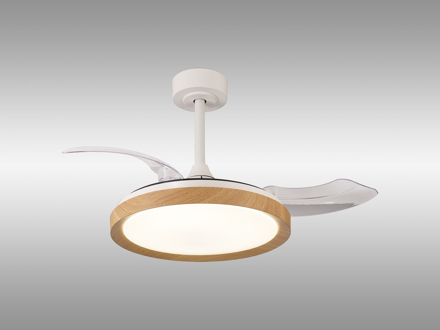 Mistral Mini 40W LED Dimmable Ceiling Light With Built-In 28W DC Fan, 2700-5000K Remote Control, 2500lm, Wood, 5yrs Warranty by Mantra