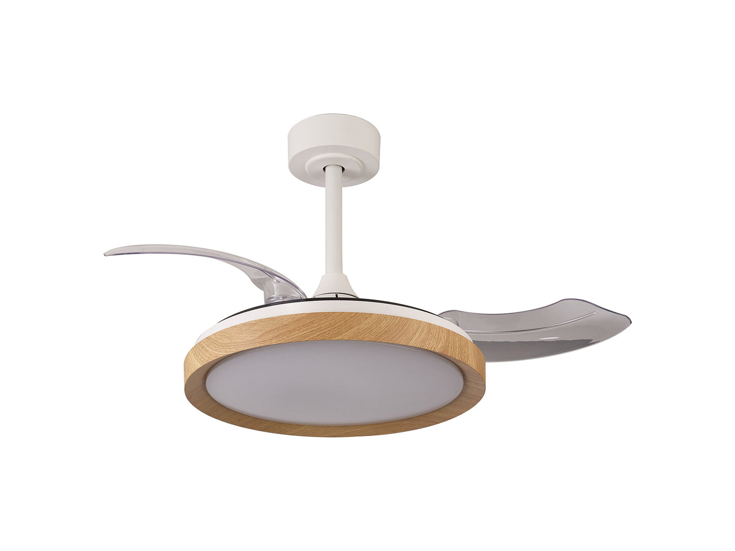 Mistral Mini 40W LED Dimmable Ceiling Light With Built-In 28W DC Fan, 2700-5000K Remote Control, 2500lm, Wood, 5yrs Warranty by Mantra