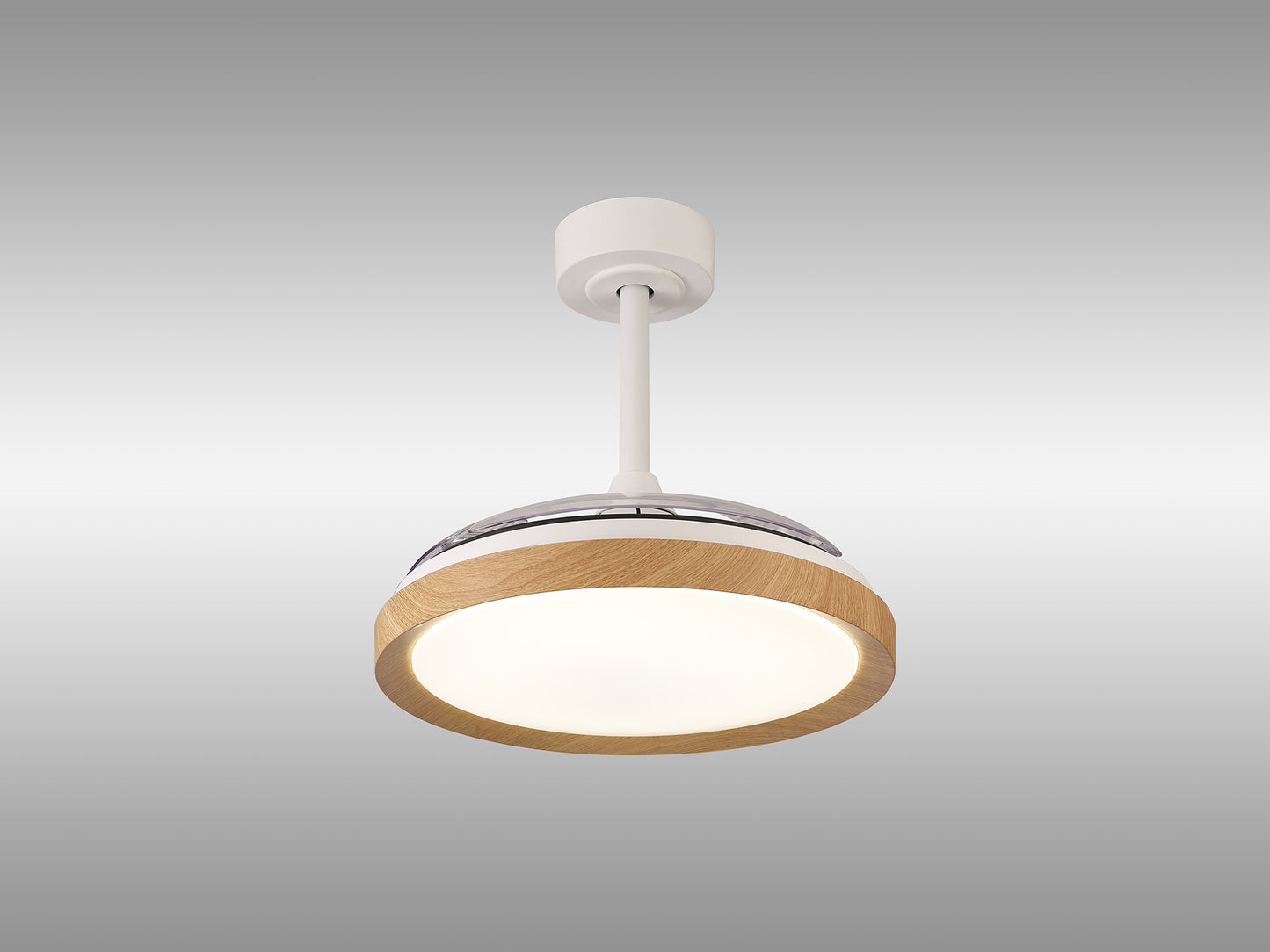 Mistral Mini 40W LED Dimmable Ceiling Light With Built-In 28W DC Fan, 2700-5000K Remote Control, 2500lm, Wood, 5yrs Warranty by Mantra