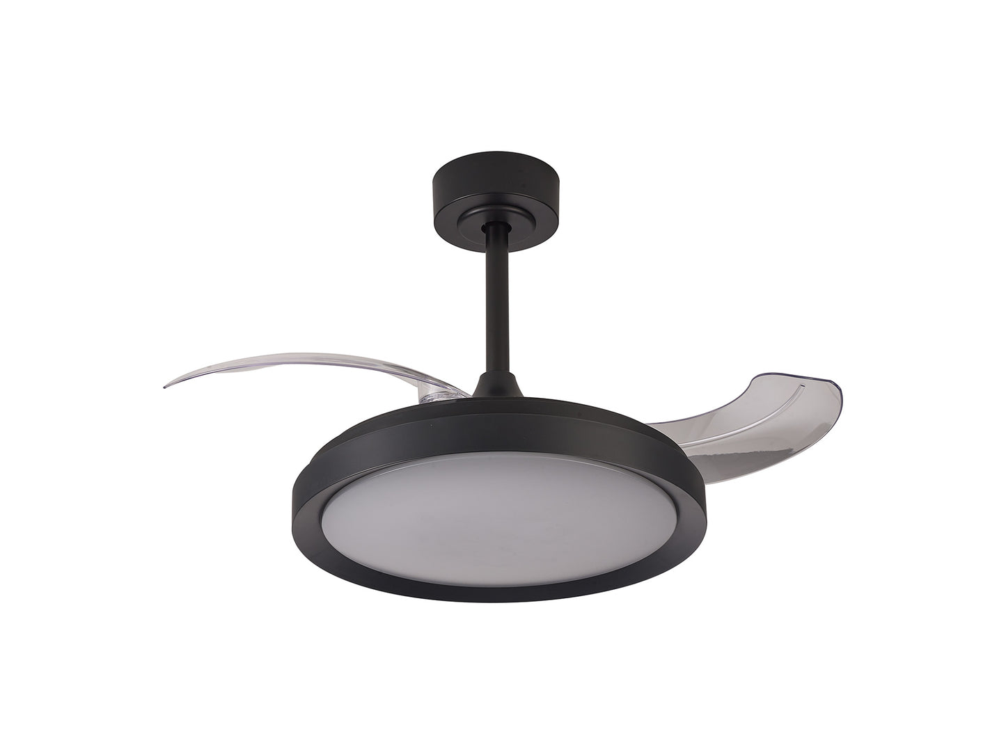 Mistral Mini 40W LED Dimmable Ceiling Light With Built-In 28W DC Fan, 2700-5000K Remote Control, 2500lm, Black, 5yrs Warranty by Mantra