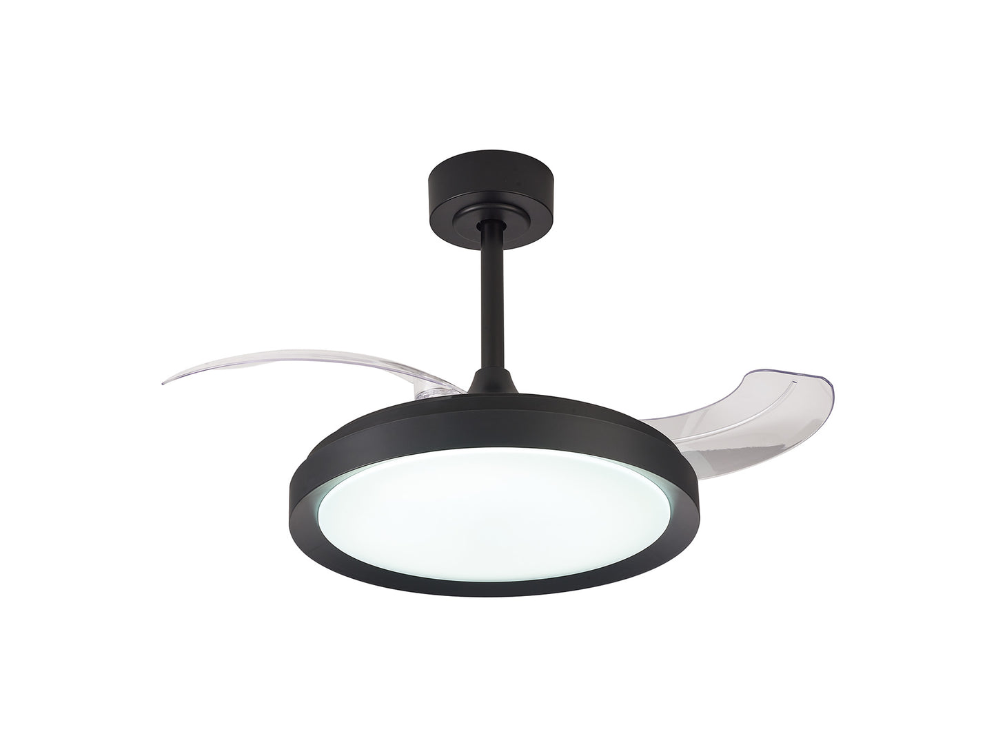 Mistral Mini 40W LED Dimmable Ceiling Light With Built-In 28W DC Fan, 2700-5000K Remote Control, 2500lm, Black, 5yrs Warranty by Mantra