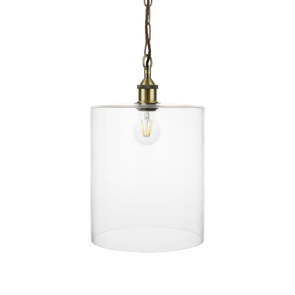 Lowell Grand Clear Large Glass Cylinder Pendant Light