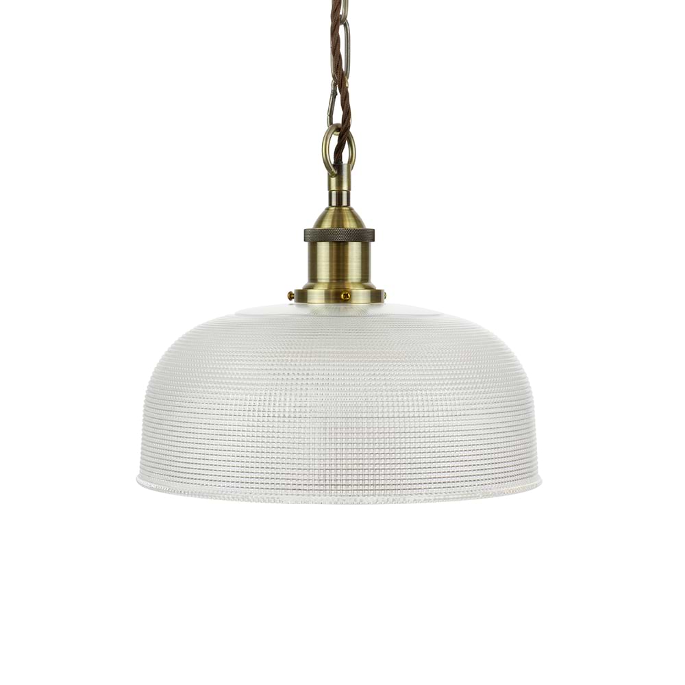Du Maurier Prismatic Stepped Dome Glass Pendant Light