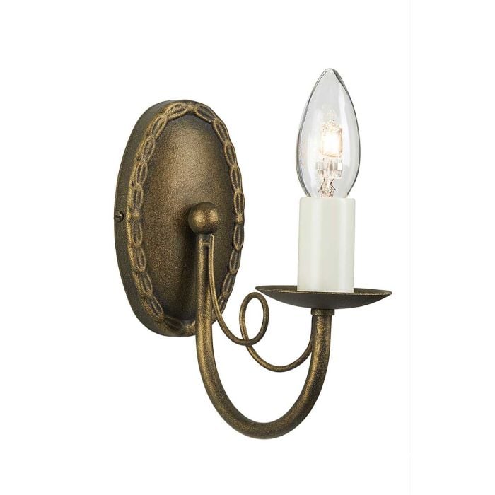 Minster 1 Light Wall Light - Black / Gold Patina