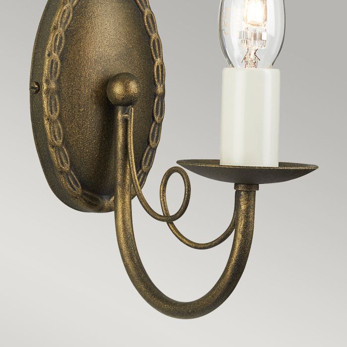 Minster 1 Light Wall Light - Black / Gold Patina