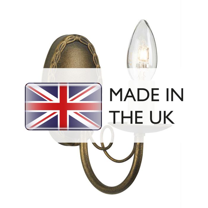 Minster 1 Light Wall Light - Black / Gold Patina