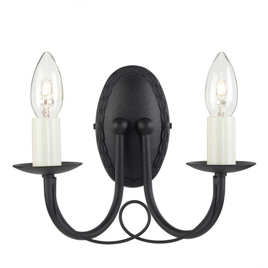 Minster 2 Light Wall Light - Black