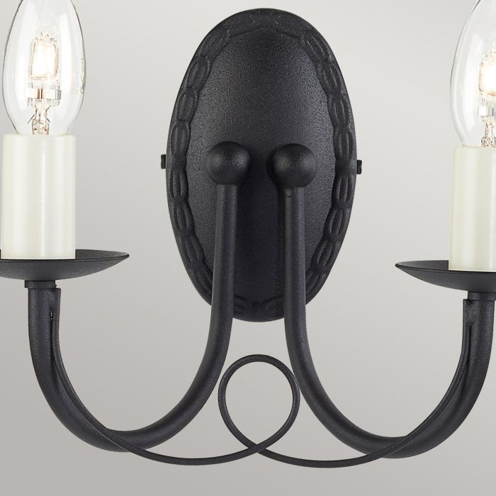 Minster 2 Light Wall Light - Black