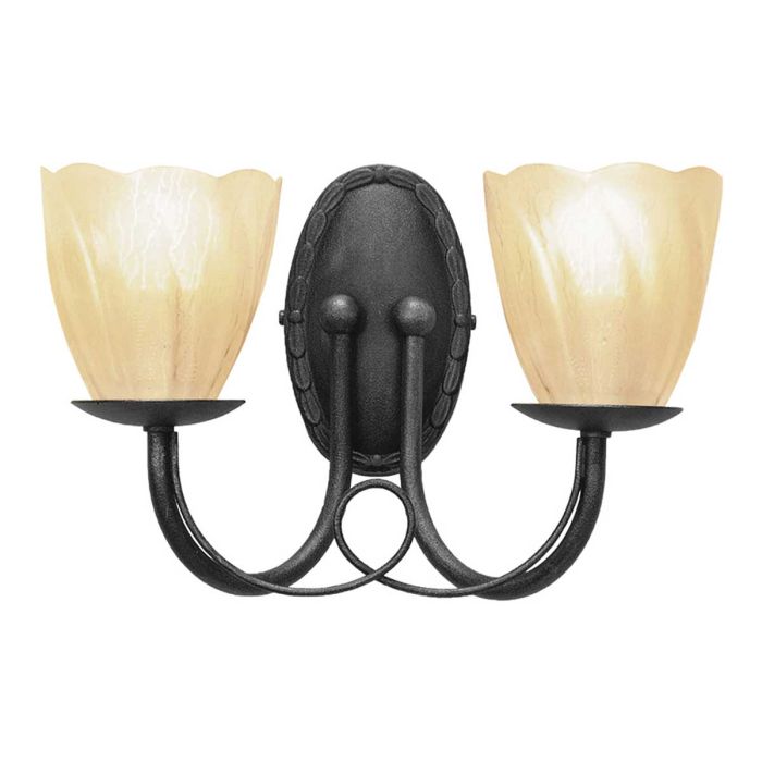 Minster 2 Light Wall Light - Black