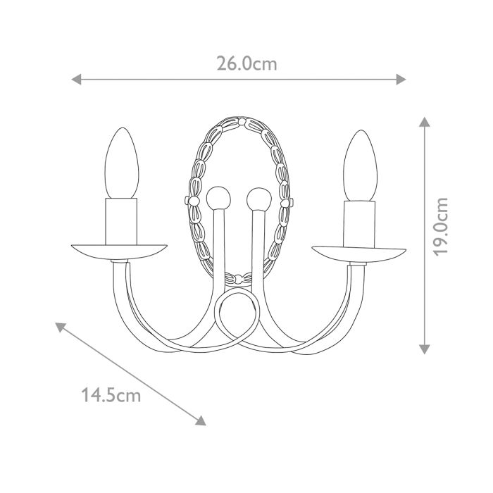 Minster 2 Light Wall Light - Black