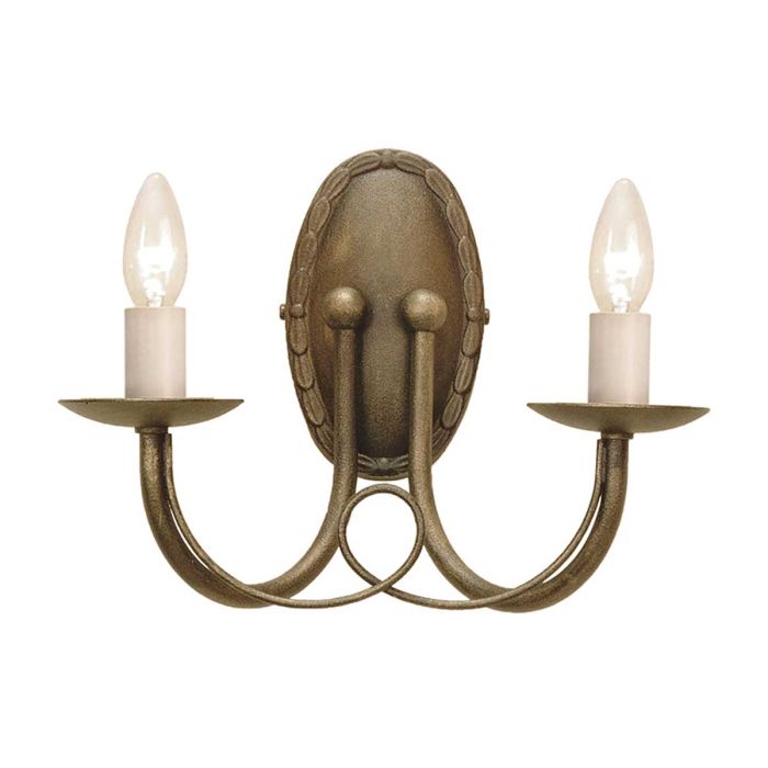 Minster 2 Light Wall Light - Black / Gold Patina