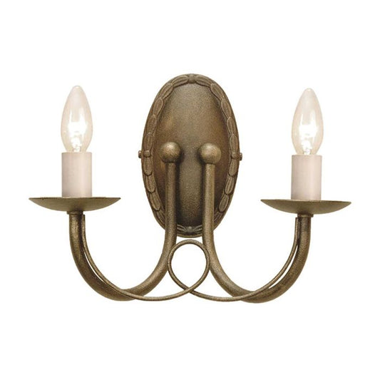 Minster 2 Light Wall Light - Black / Gold Patina