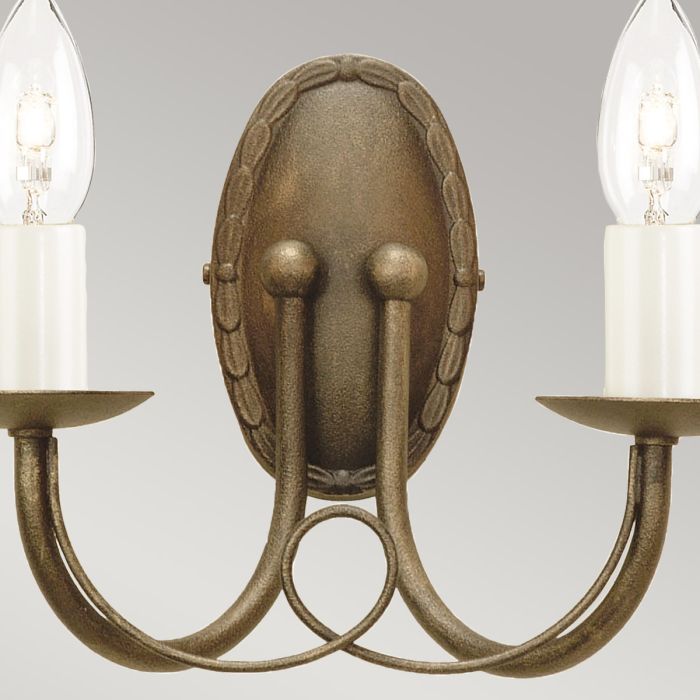 Minster 2 Light Wall Light - Black / Gold Patina