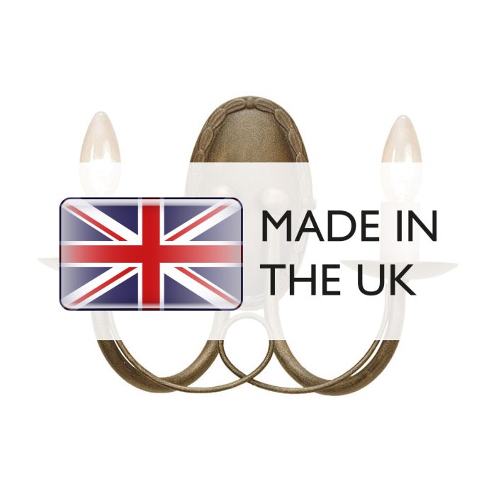 Minster 2 Light Wall Light - Black / Gold Patina