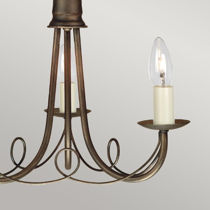Minster 3 Light Chandelier - Black / Gold Patina