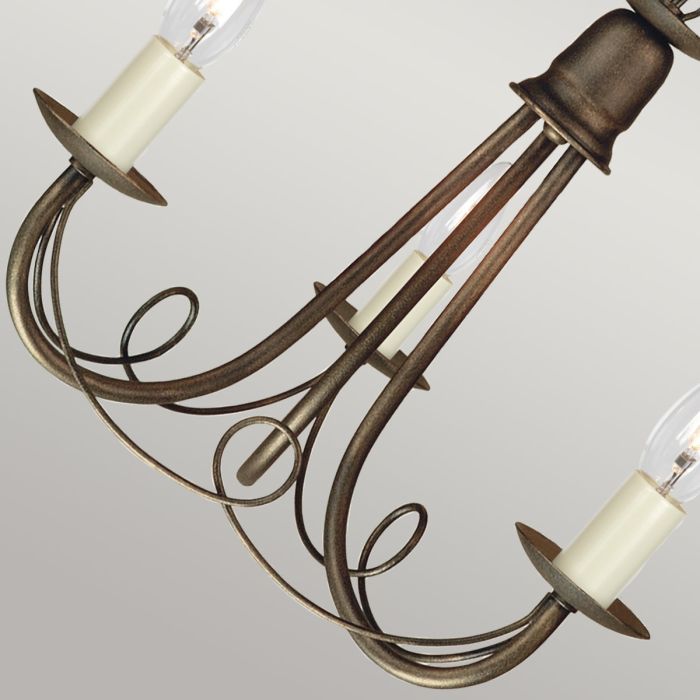 Minster 3 Light Chandelier - Black / Gold Patina