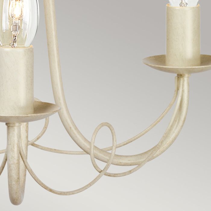 Minster 3 Light Chandelier - Ivory / Gold Patina
