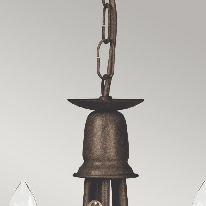 Minster 5 Light Chandelier - Black / Gold Patina