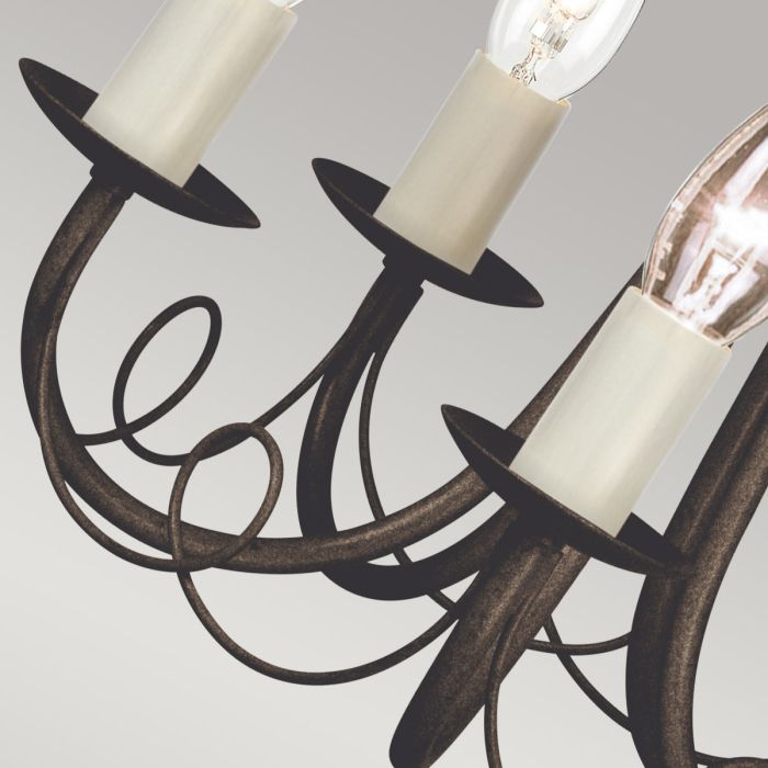 Minster 5 Light Chandelier - Black / Gold Patina