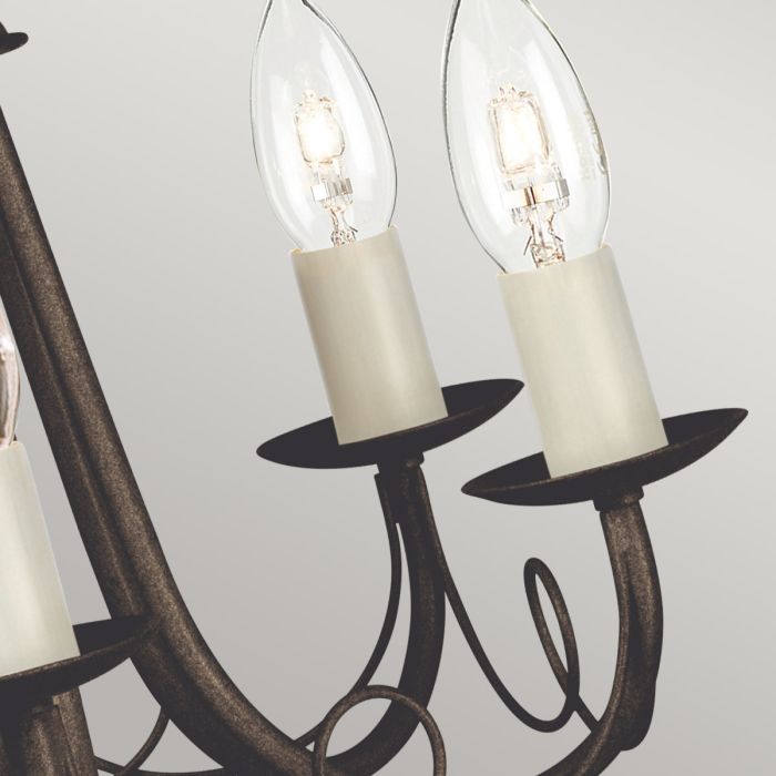 Minster 5 Light Chandelier - Black / Gold Patina