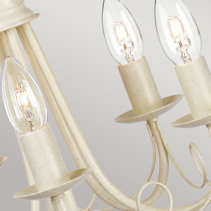 Minster 5 Light Chandelier - Ivory / Gold Patina