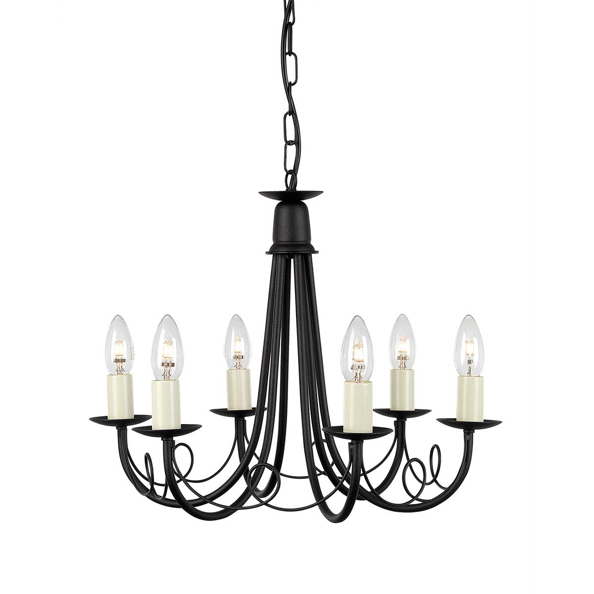 Minster 6 Light Chandelier – Black