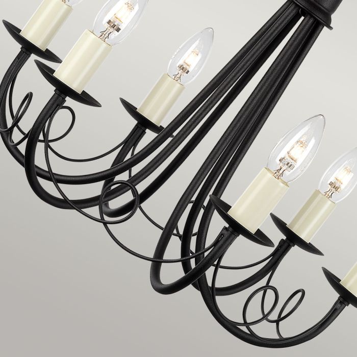Minster 6 Light Chandelier - Black