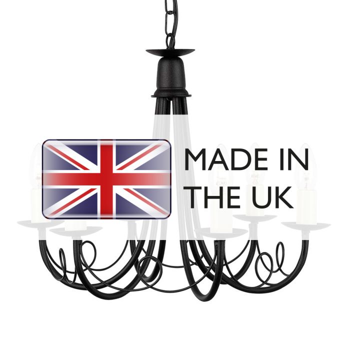 Minster 6 Light Chandelier - Black