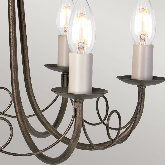 Minster 6 Light Chandelier - Black / Gold Patina