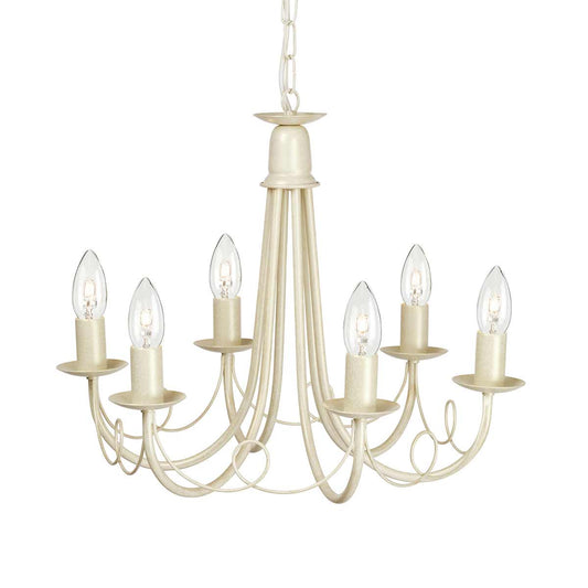 Minster 6 Light Chandelier – Ivory Gold