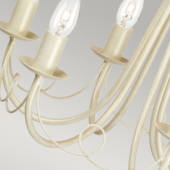 Minster 6 Light Chandelier - Ivory / Gold Patina
