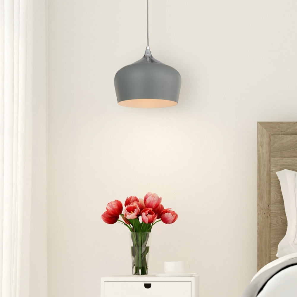 Modena 1 Light Grey Metal Pendant