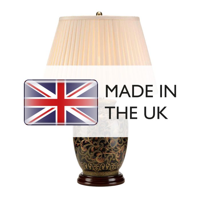 Morris 1 Light Small Table Lamp - Gold and Black with Cream Shade