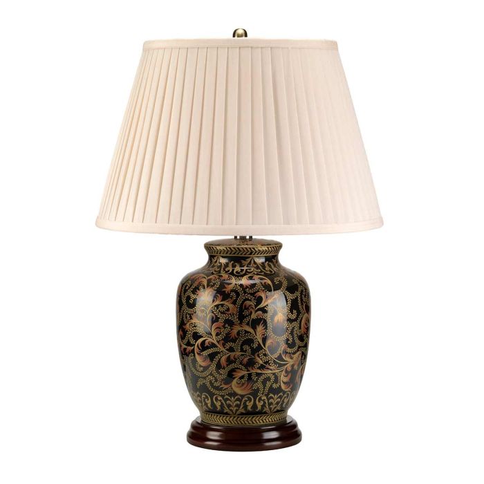 Morris 1 Light Small Table Lamp - Gold and Black with Cream Shade