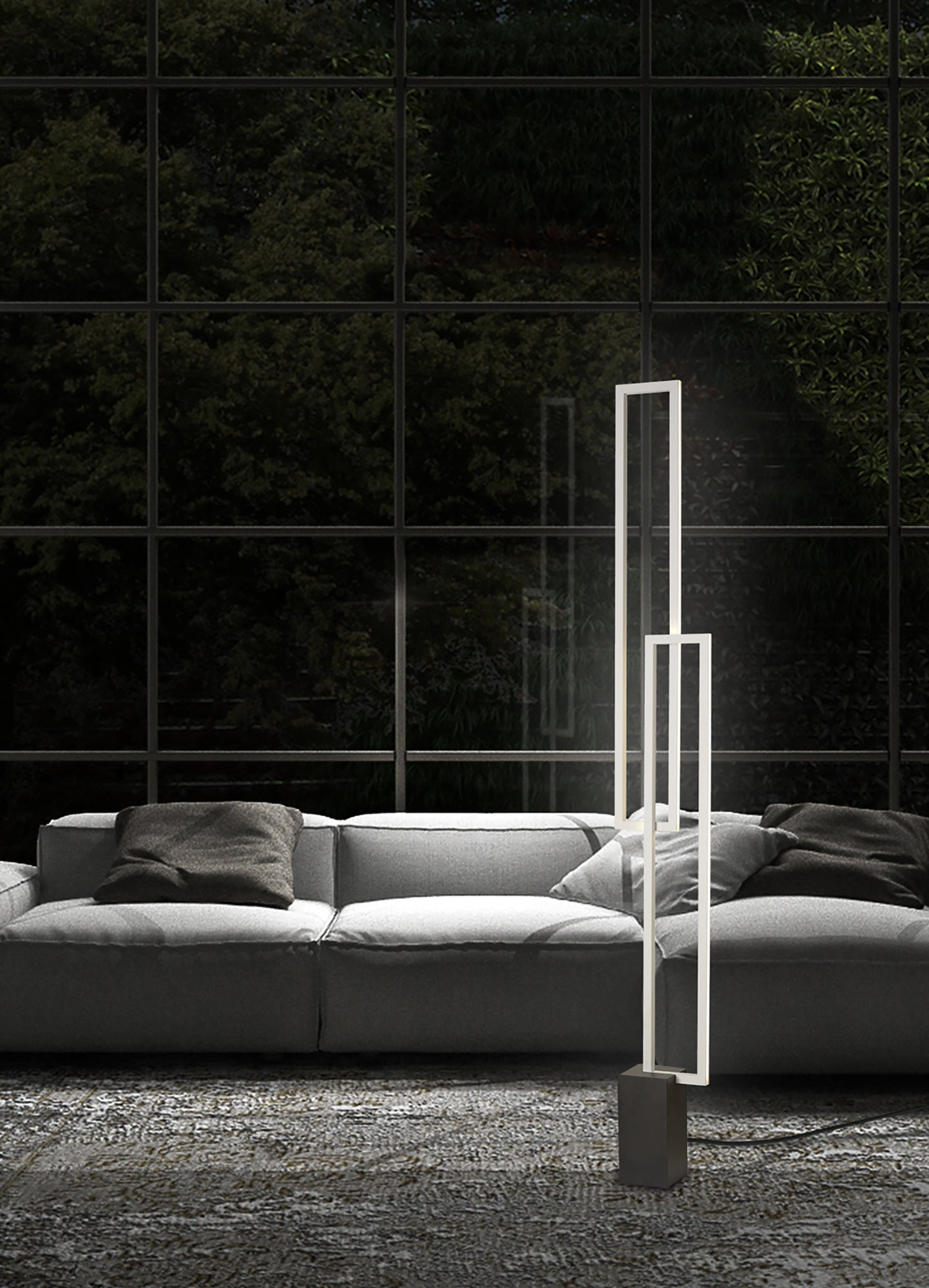 Mural Floor Lamp, 48W LED, 3000K, 3840lm, IP20, Matt White, 3yrs Warranty by Mantra