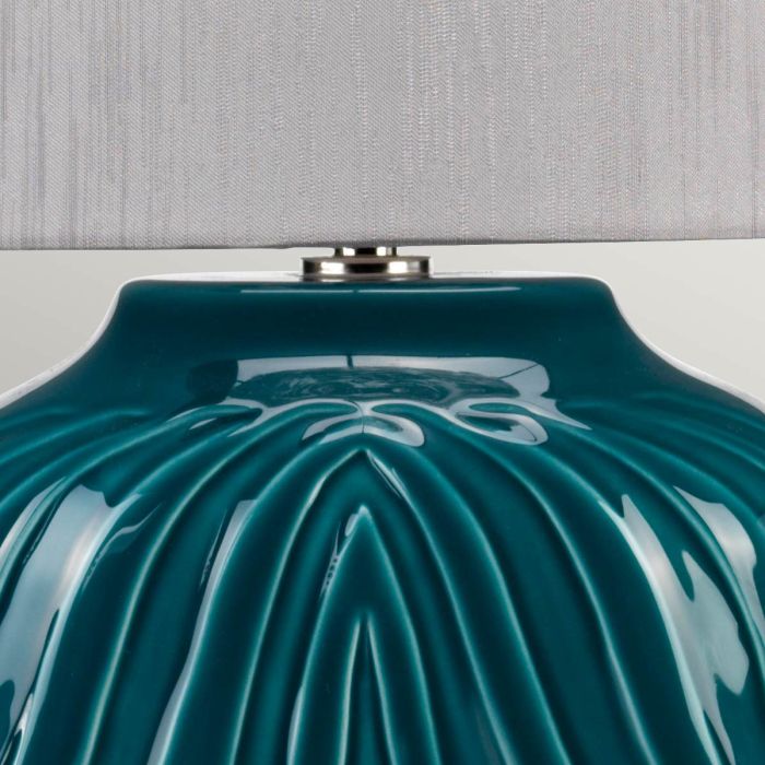 Muse 1 Light Table Lamp - Turqoise with Grey Shade