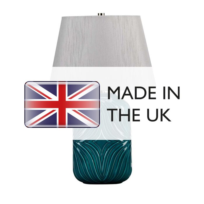 Muse 1 Light Table Lamp - Turqoise with Grey Shade