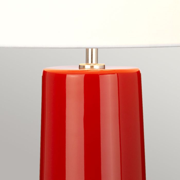 Muswell 1 Light Table Lamp - Red with White Shade