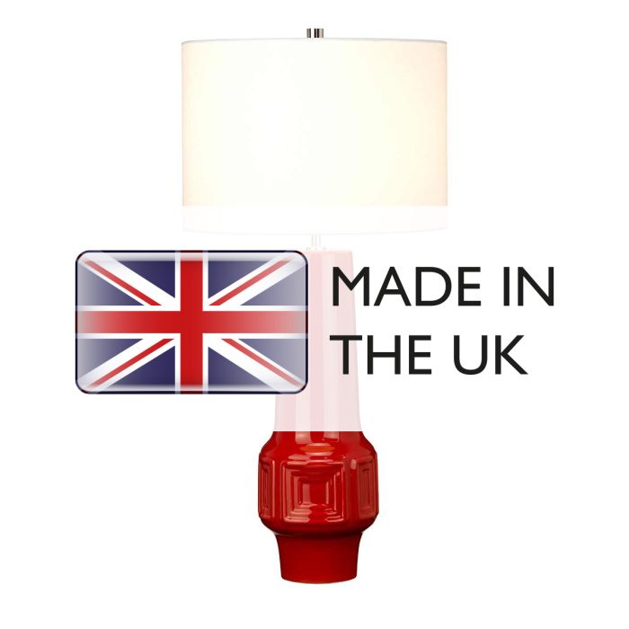 Muswell 1 Light Table Lamp - Red with White Shade