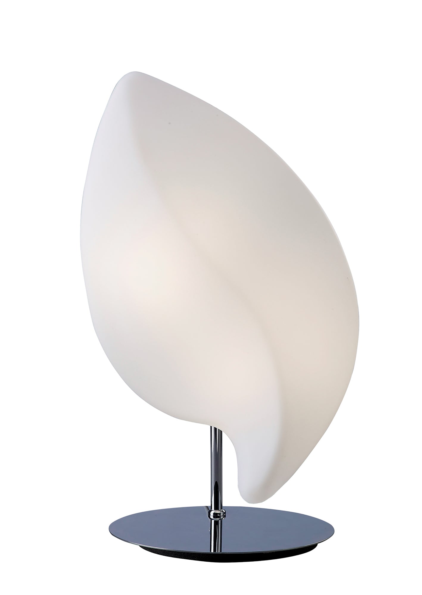 Natura Table Lamp 2 Light E27 Small Indoor, Polished Chrome/Opal White by Mantra