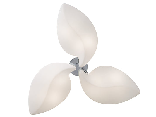 Natura Semi Flush 6 Light E27 Indoor, Polished Chrome/Opal White by Mantra