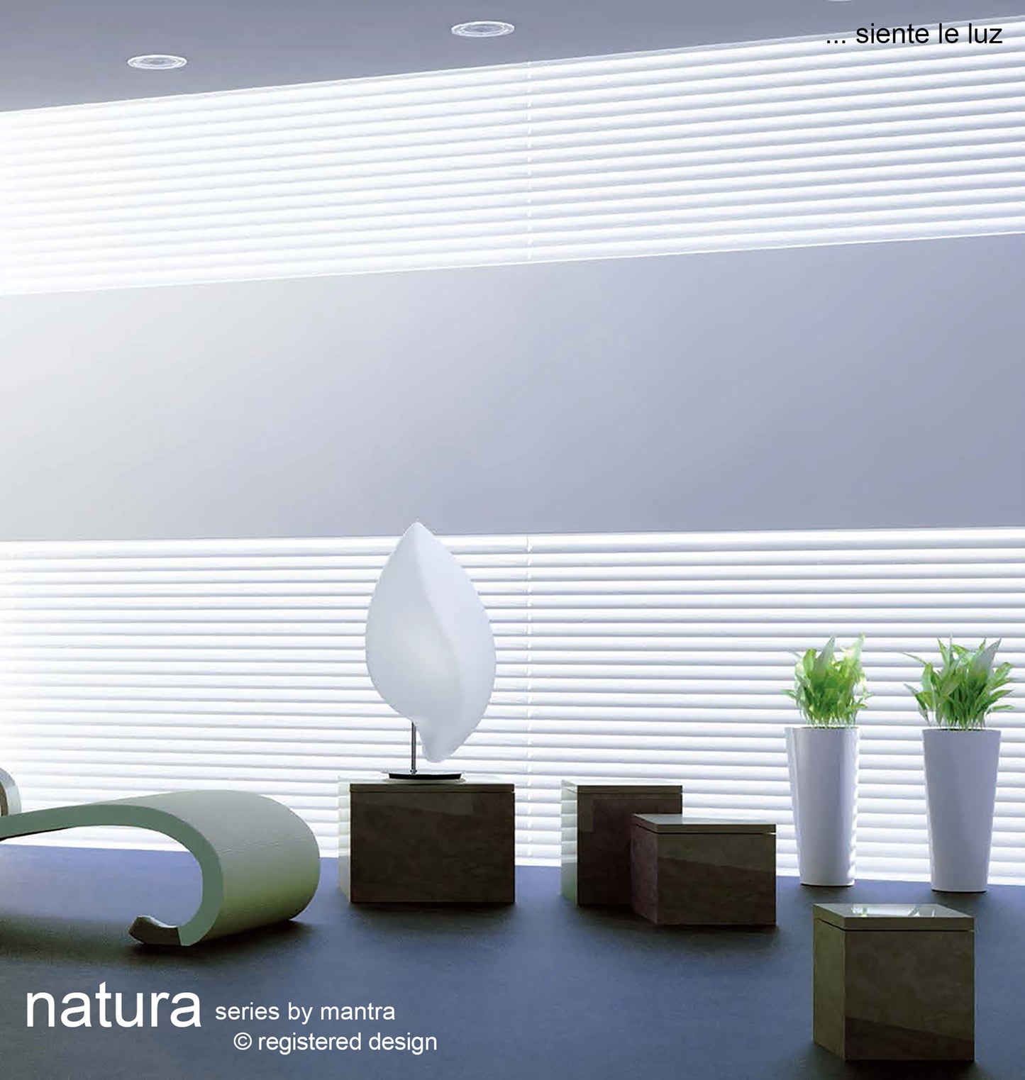 Natura Flush Ceiling/Wall Indoor Large 2 Light E27, Polished Chrome/Opal White by Mantra