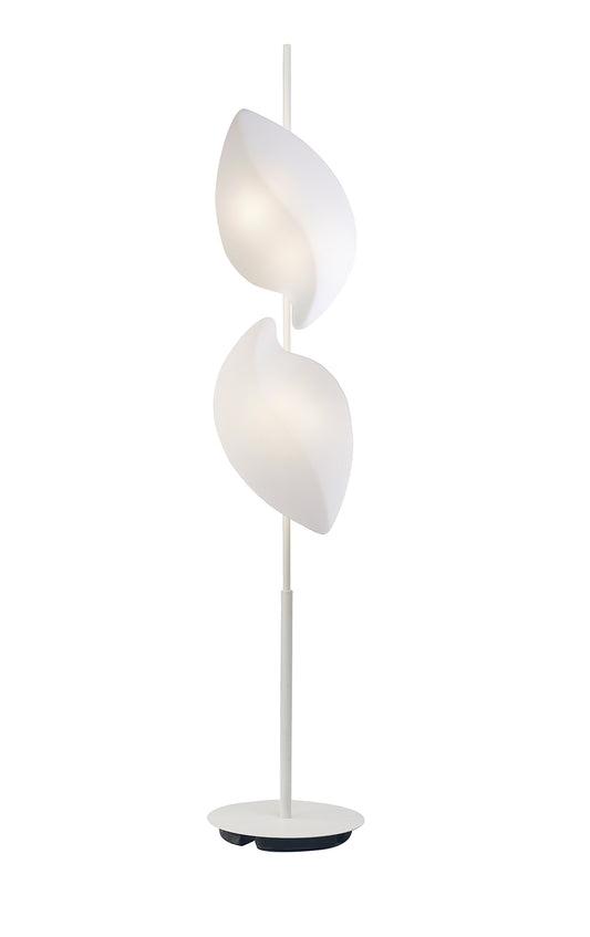 Natura Floor Lamp 4 Light E27 Outdoor IP44, Matt White/Opal White by Mantra