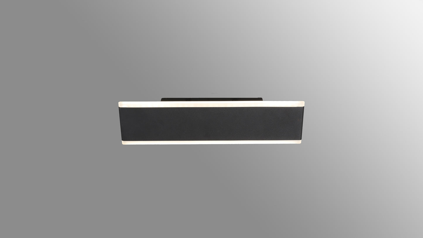 Nelson Wall Light, 16W LED, CCT Switchable 2700/3200/4000K, 1080lm, Black, 3yrs Warranty by Mantra