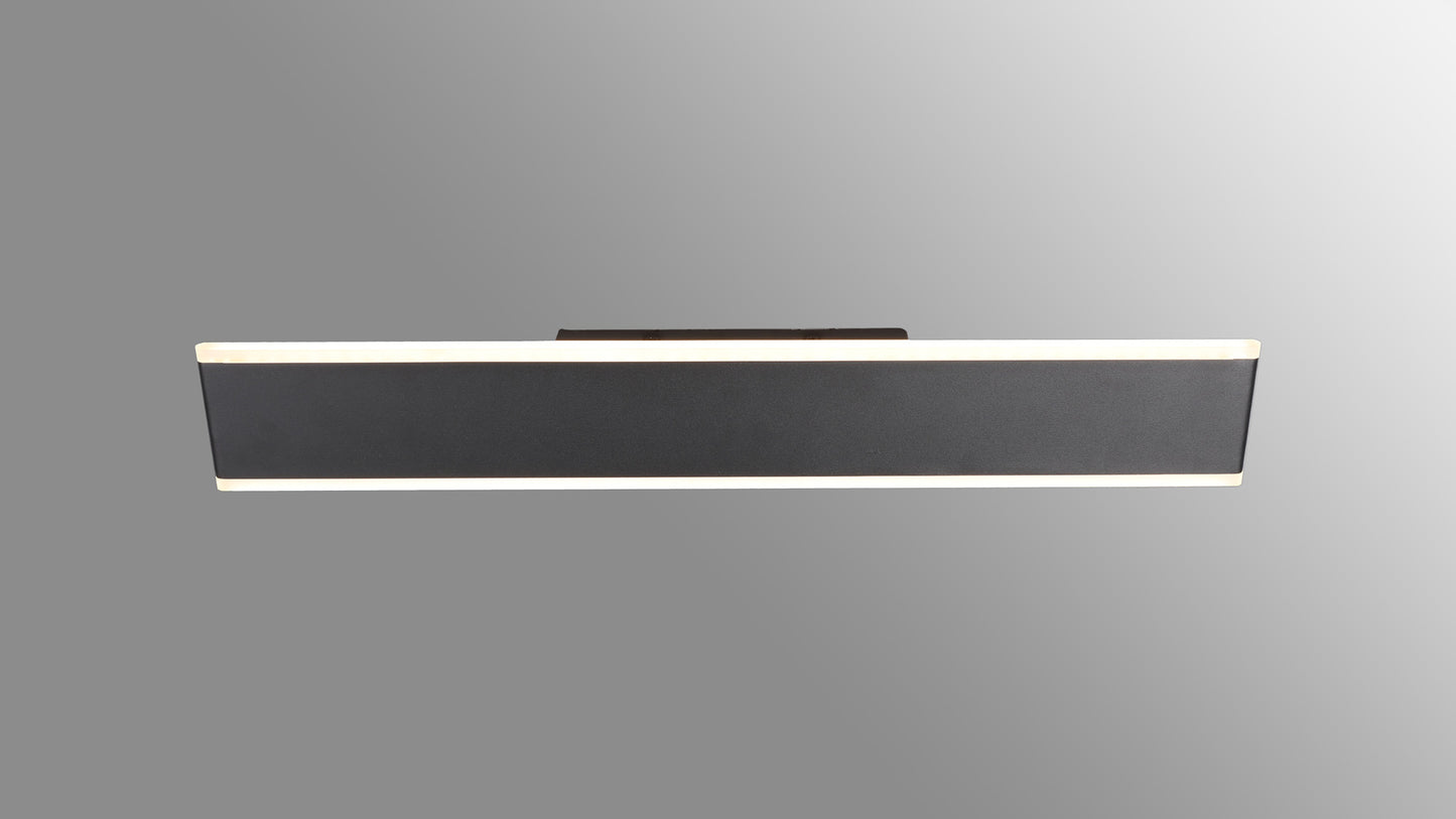 Nelson Wall Light, 24W LED, CCT Switchable 2700/3200/4000K, 1800lm, Black, 3yrs Warranty by Mantra