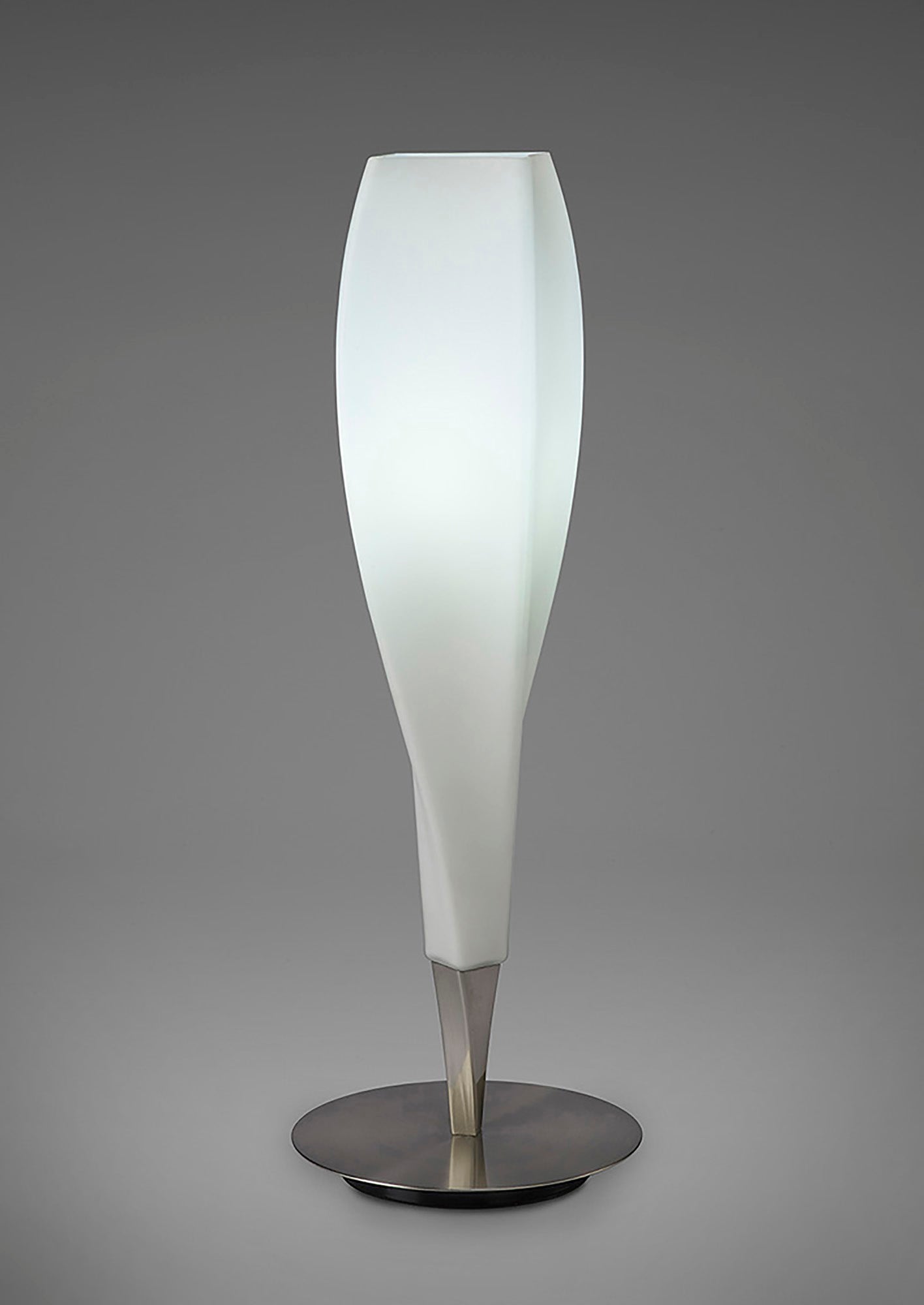 Neo Table Lamp 1 Light E27, Satin Nickel/Frosted White Glass by Mantra